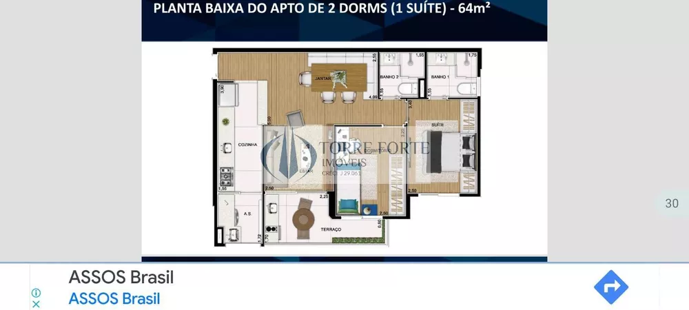 Apartamento à venda com 2 quartos, 64m² - Foto 1