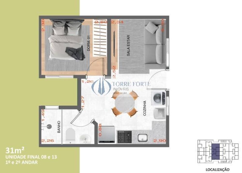 Apartamento, 1 quarto, 31 m² - Foto 8
