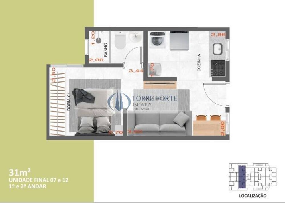 Apartamento, 1 quarto, 31 m² - Foto 7