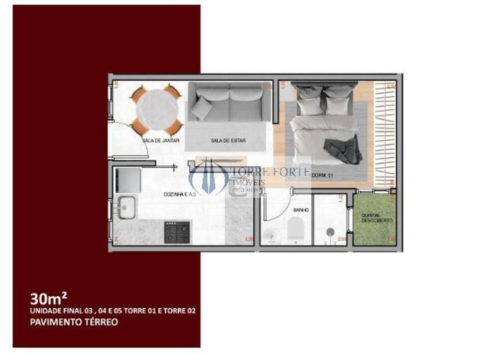 Apartamento, 1 quarto, 30 m² - Foto 2