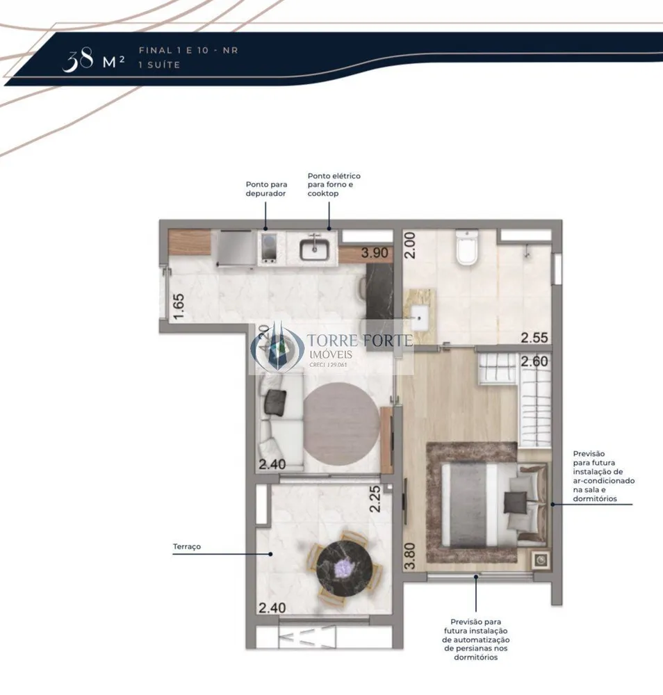 Apartamento, 1 quarto, 38 m² - Foto 1