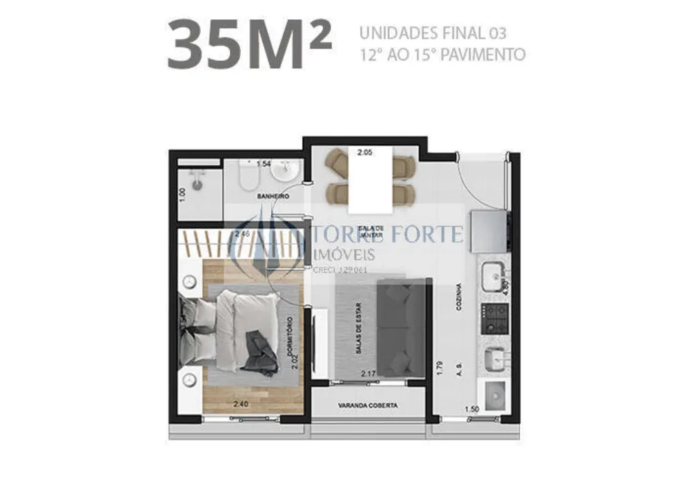 Apartamento, 1 quarto, 35 m² - Foto 6
