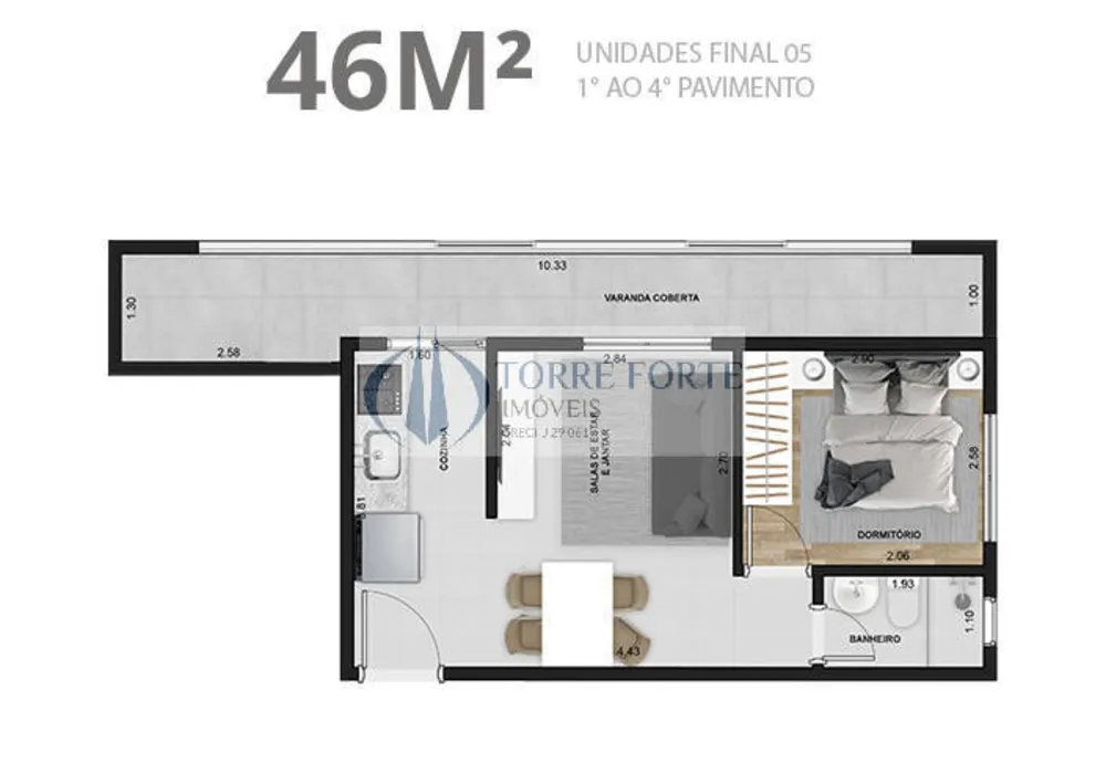 Apartamento, 1 quarto, 35 m² - Foto 2