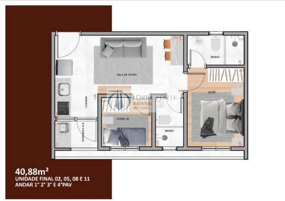 Apartamento, 2 quartos, 35 m² - Foto 3