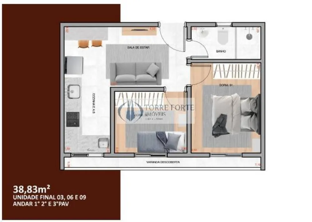 Apartamento, 2 quartos, 35 m² - Foto 1