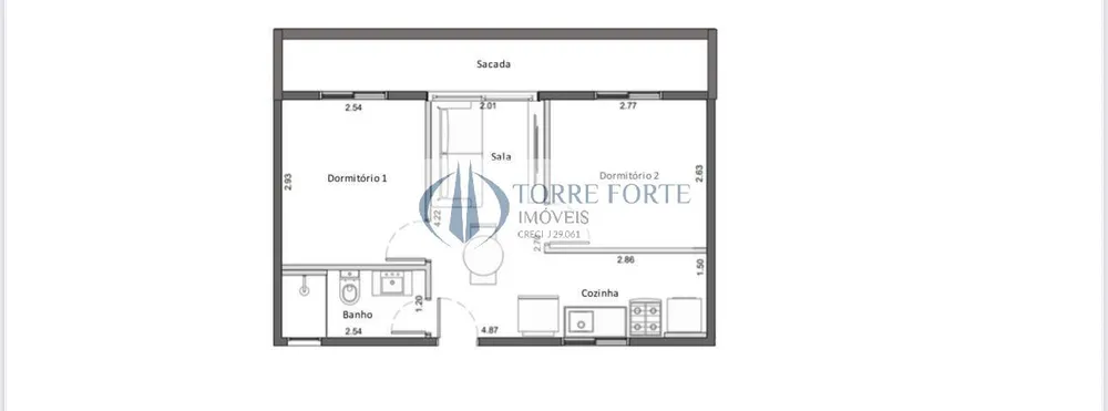 Apartamento, 2 quartos, 39 m² - Foto 2
