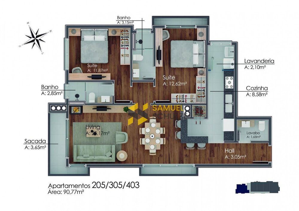 Apartamento, 2 quartos, 90 m² - Foto 6