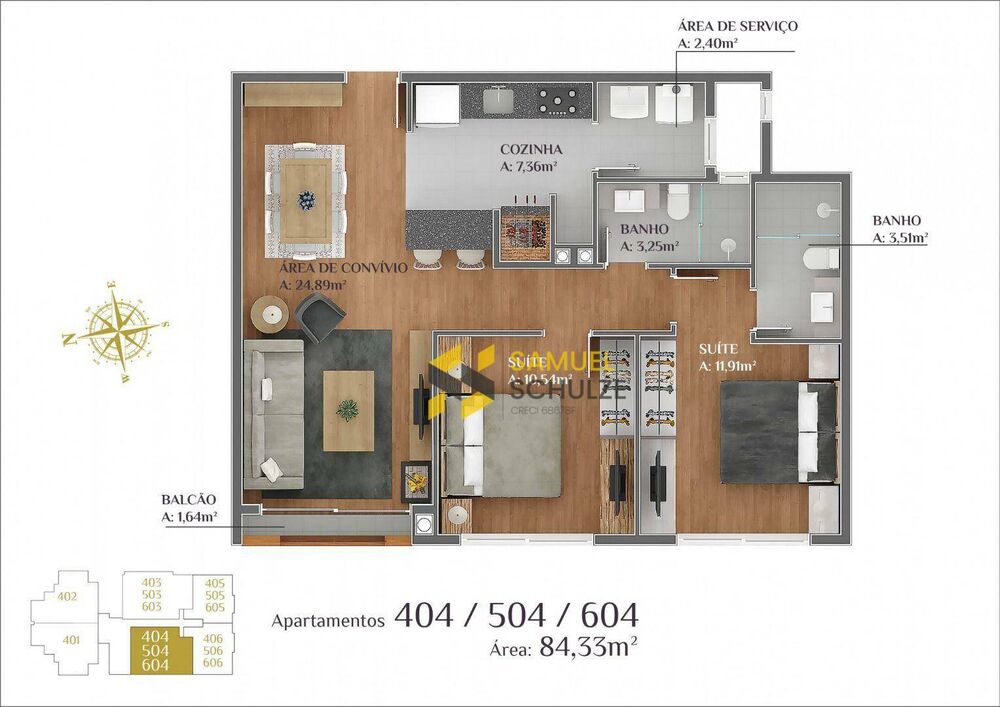 Apartamento, 2 quartos, 76 m² - Foto 2