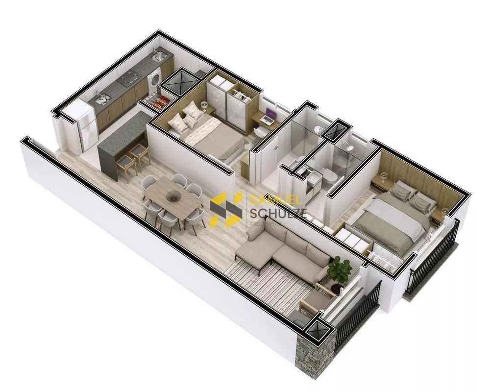 Apartamento à venda com 2 quartos, 67m² - Foto 7