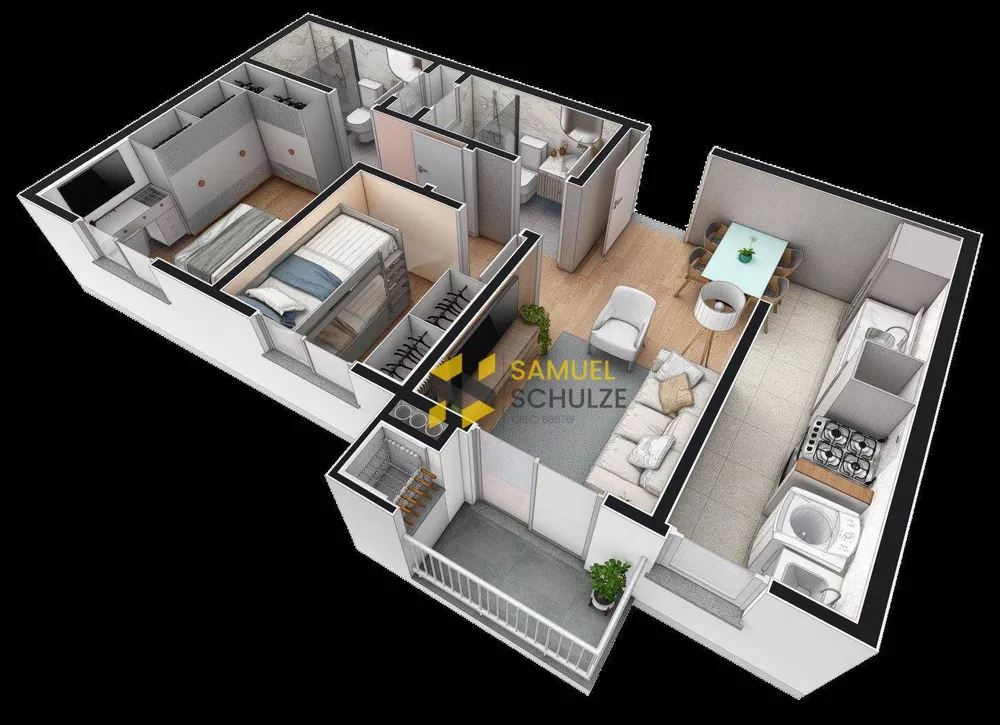 Apartamento à venda com 2 quartos, 54m² - Foto 2