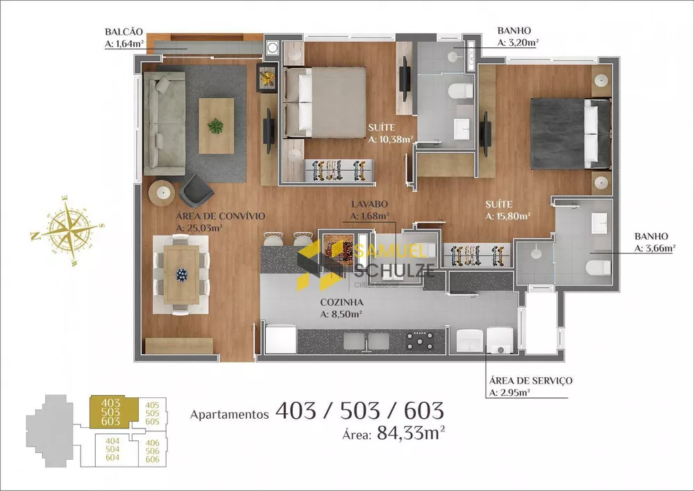 Apartamento à venda com 2 quartos, 84m² - Foto 7