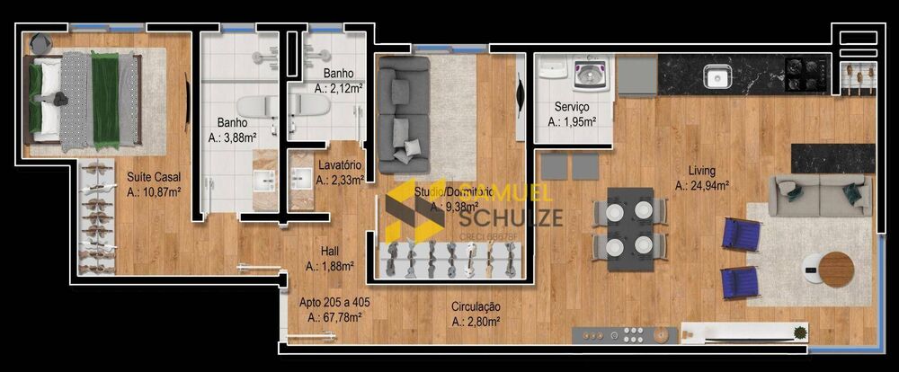 Apartamento à venda com 2 quartos, 67m² - Foto 4