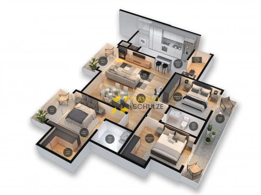Cobertura, 3 quartos, 117 m² - Foto 2