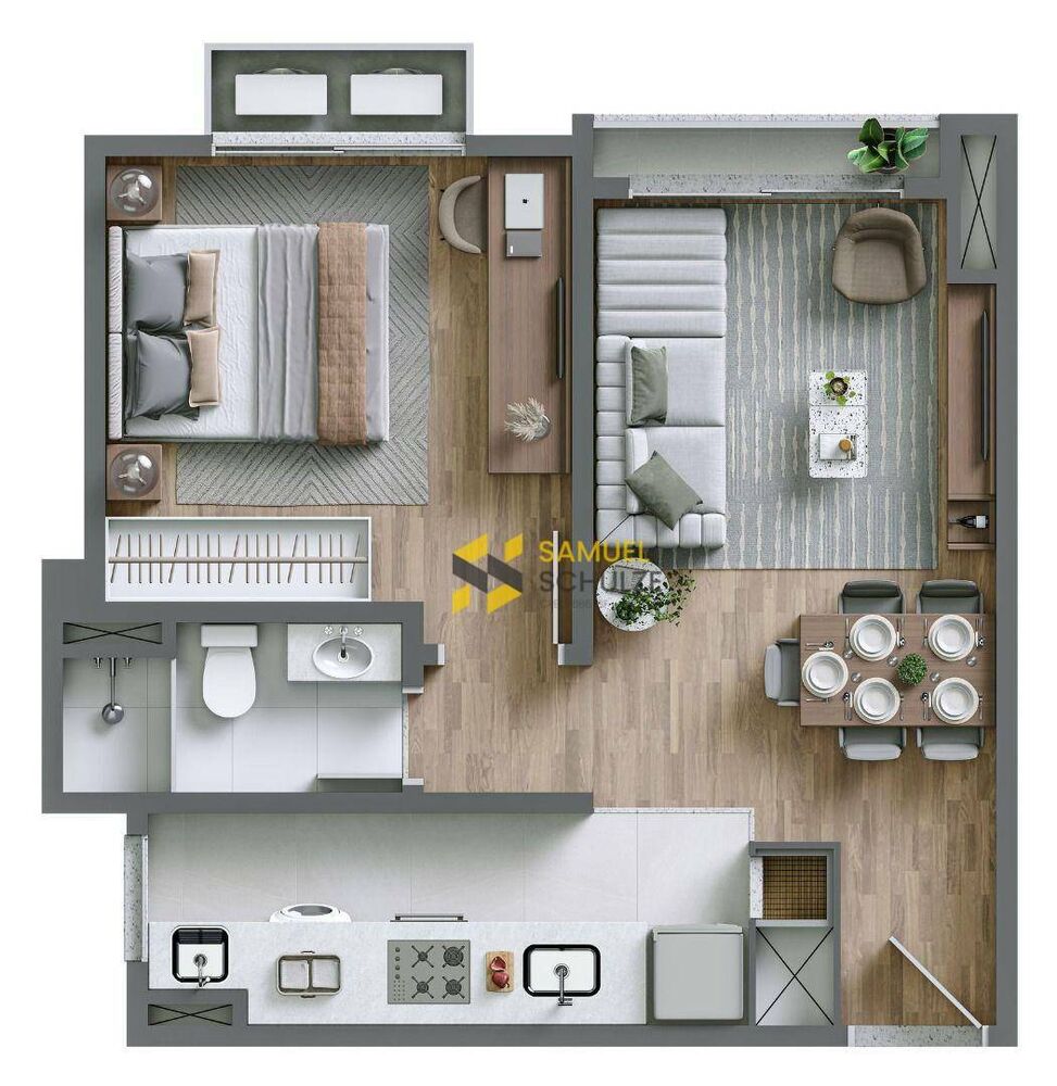 Apartamento, 1 quarto, 41 m² - Foto 3