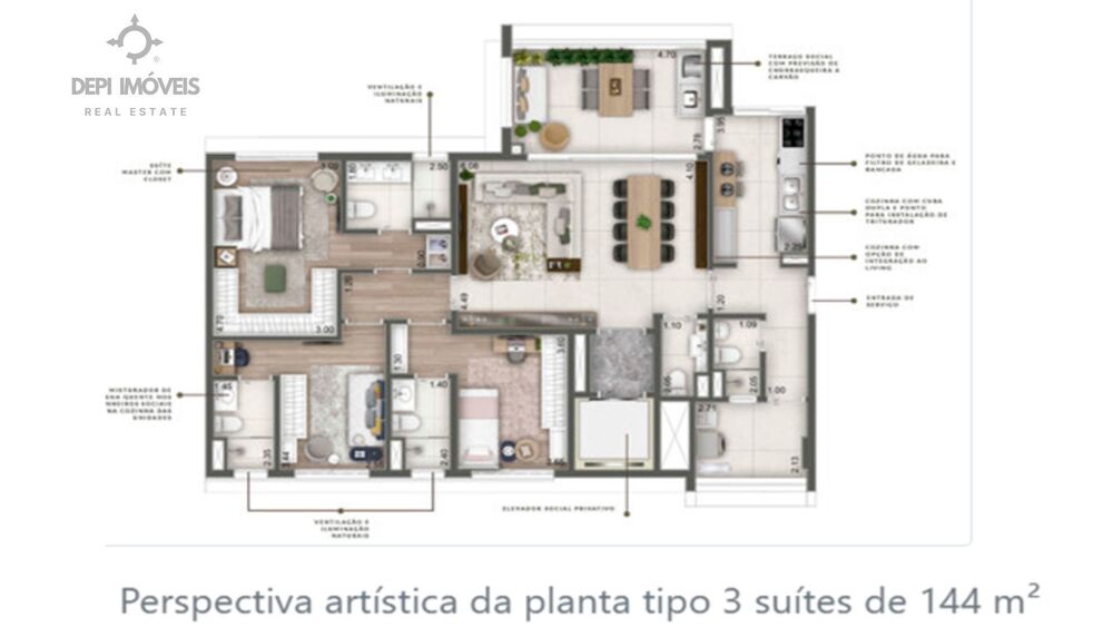 Apartamento, 3 quartos, 144 m² - Foto 1