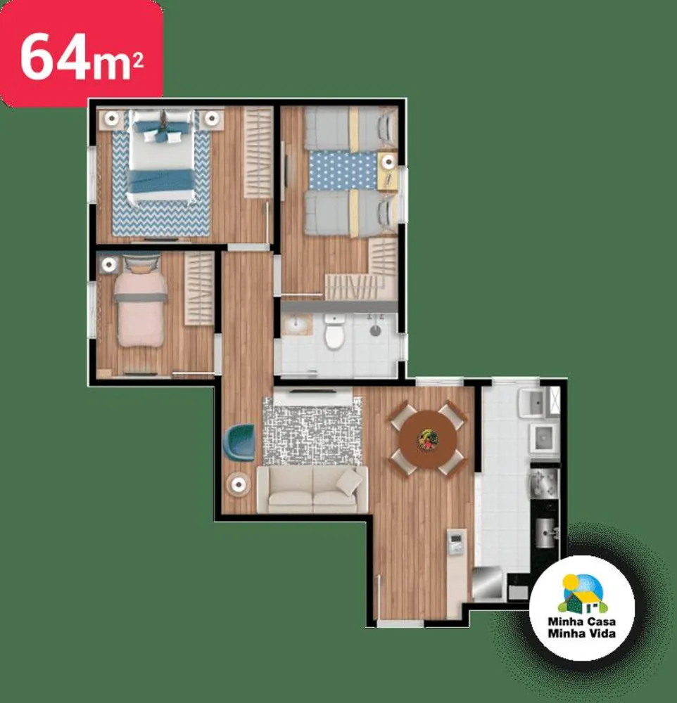 Apartamento, 3 quartos, 64 m² - Foto 8