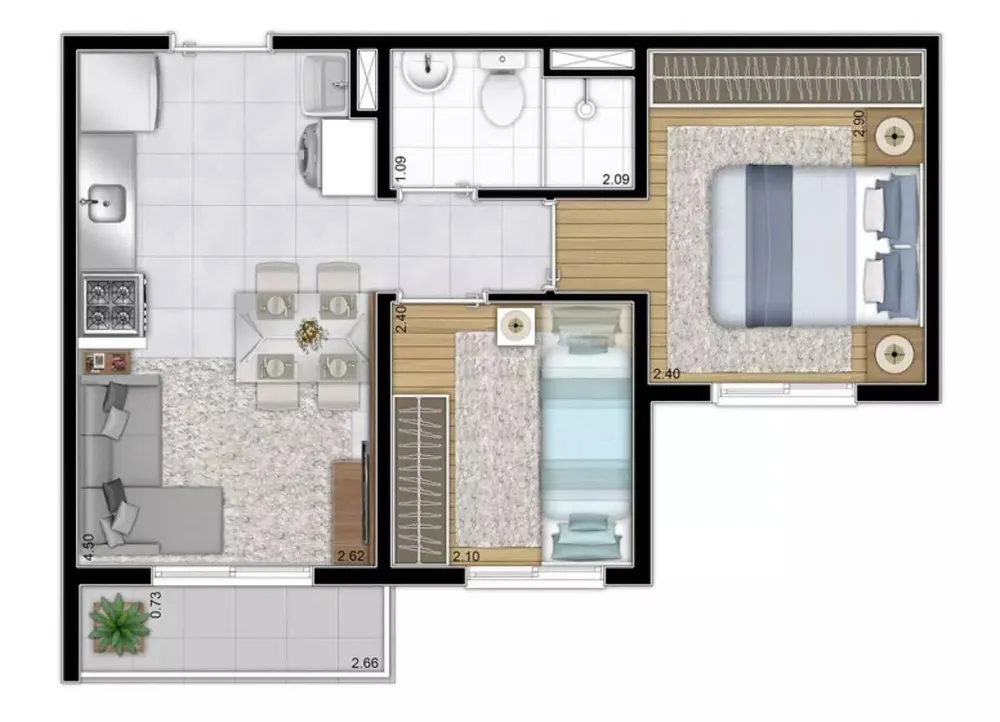 Apartamento, 2 quartos, 35 m² - Foto 8