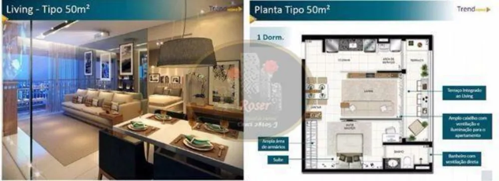 Apartamento, 1 quarto, 50 m² - Foto 1