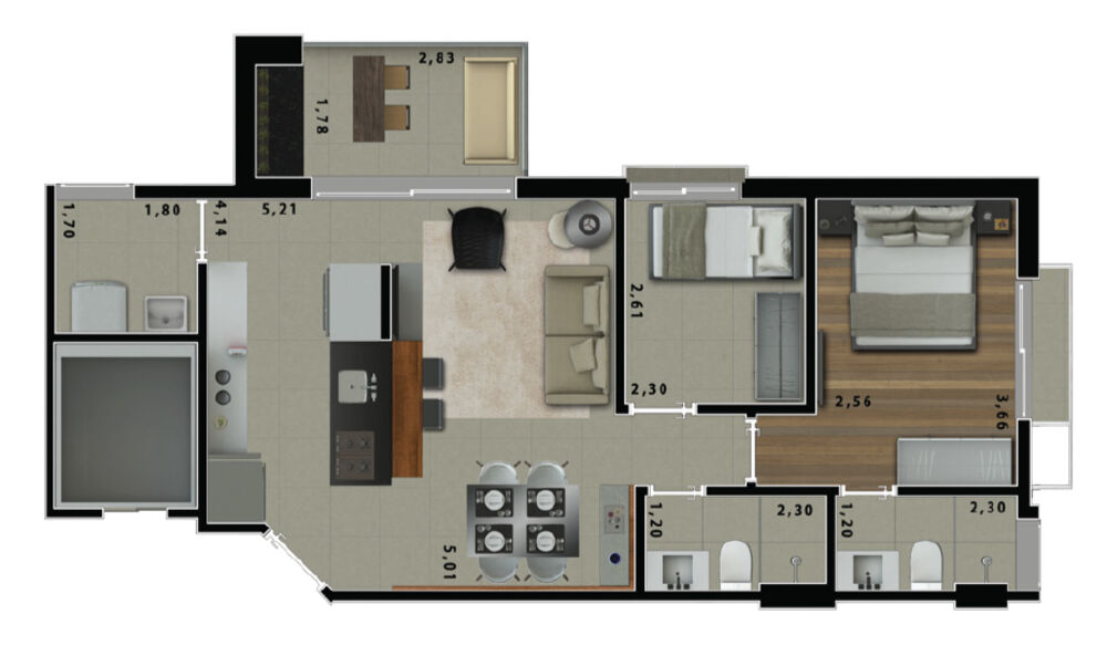 Cobertura, 2 quartos, 127 m² - Foto 4