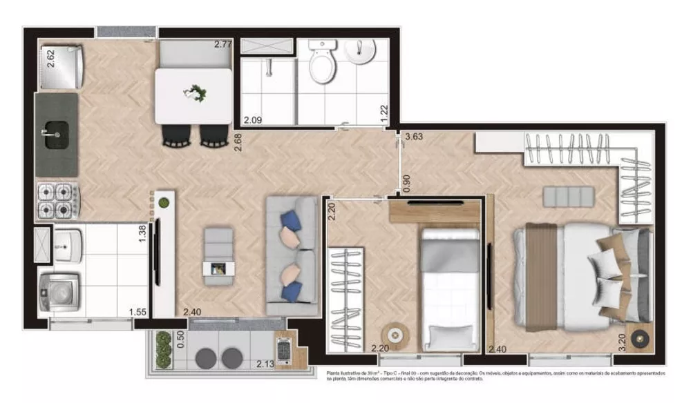 Apartamento, 2 quartos, 37 m² - Foto 11