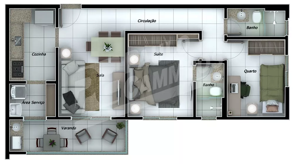 Apartamento, 2 quartos, 57 m² - Foto 1
