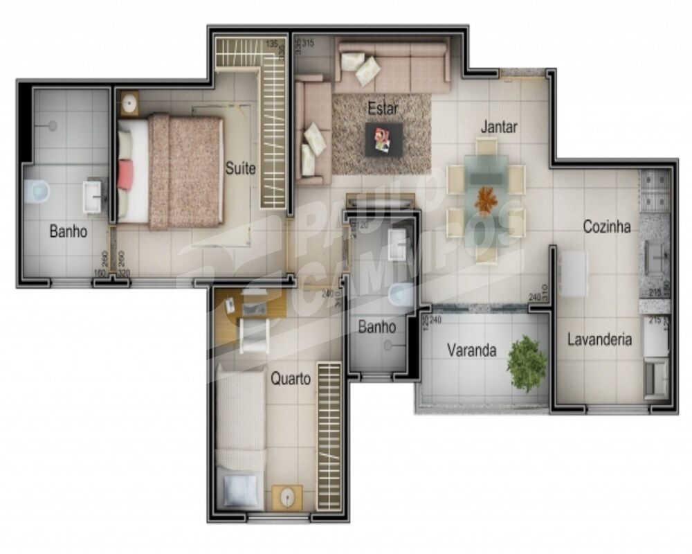 Apartamento, 2 quartos, 56 m² - Foto 3