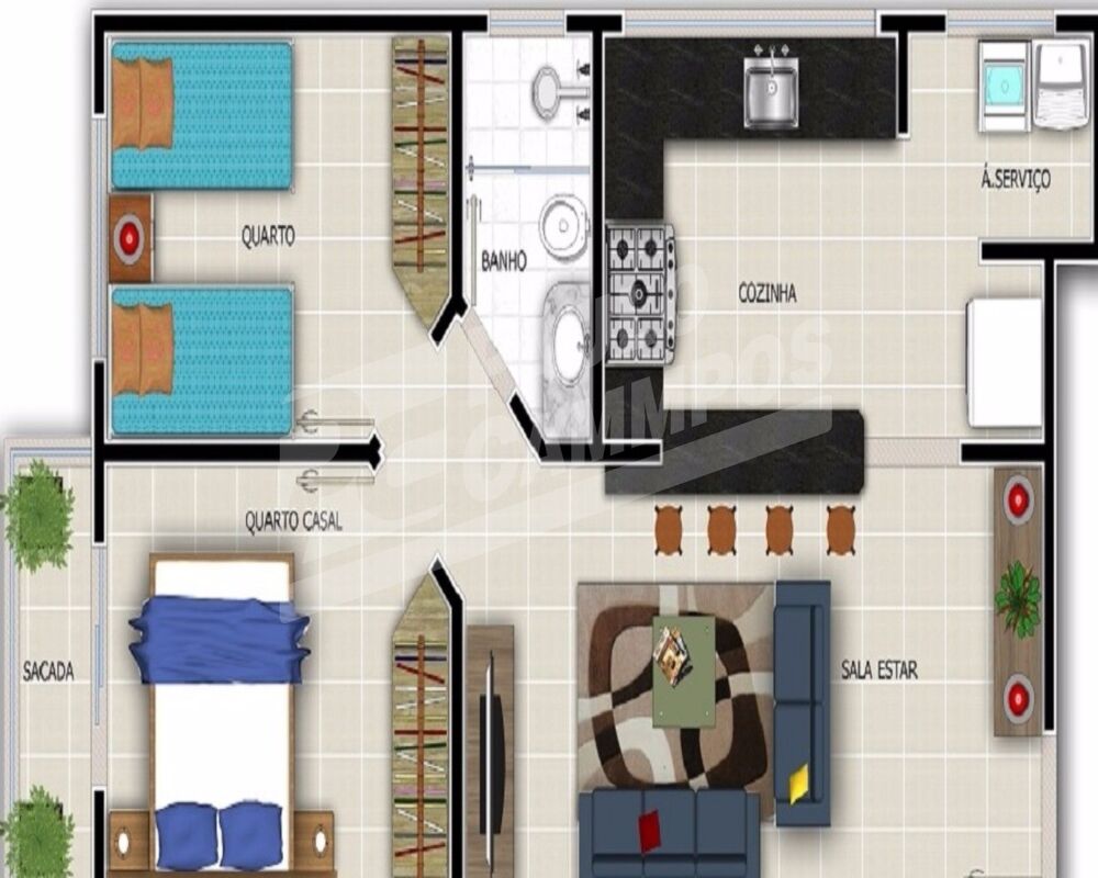 Apartamento, 2 quartos, 46 m² - Foto 1