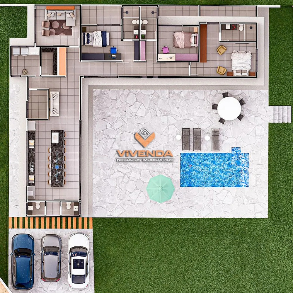 Chácara, 3 quartos, 3072 m² - Foto 3