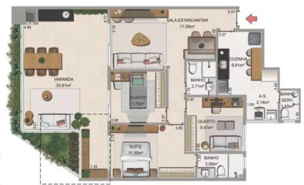 Cobertura, 2 quartos, 172 m² - Foto 13