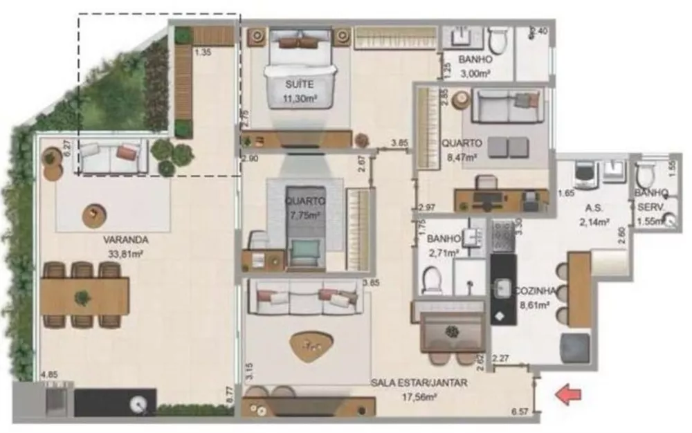 Cobertura, 2 quartos, 172 m² - Foto 11