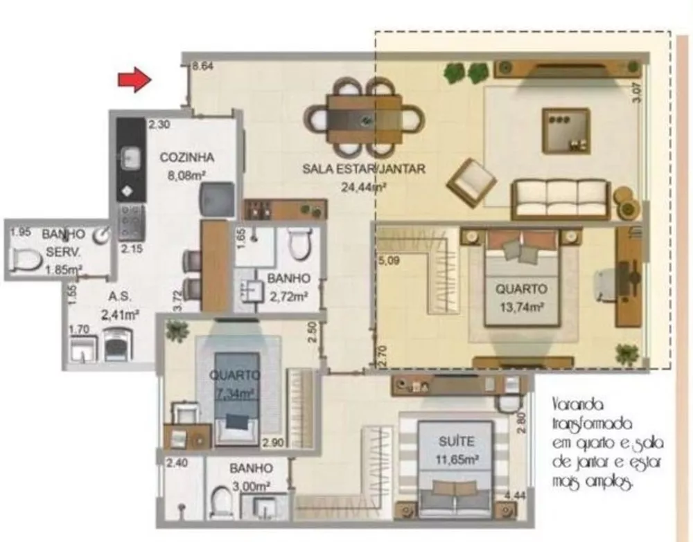 Cobertura, 2 quartos, 172 m² - Foto 8