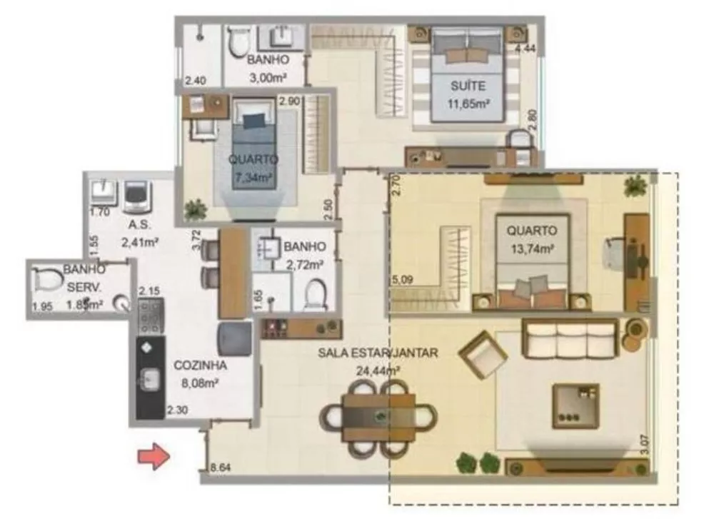 Cobertura, 2 quartos, 172 m² - Foto 10