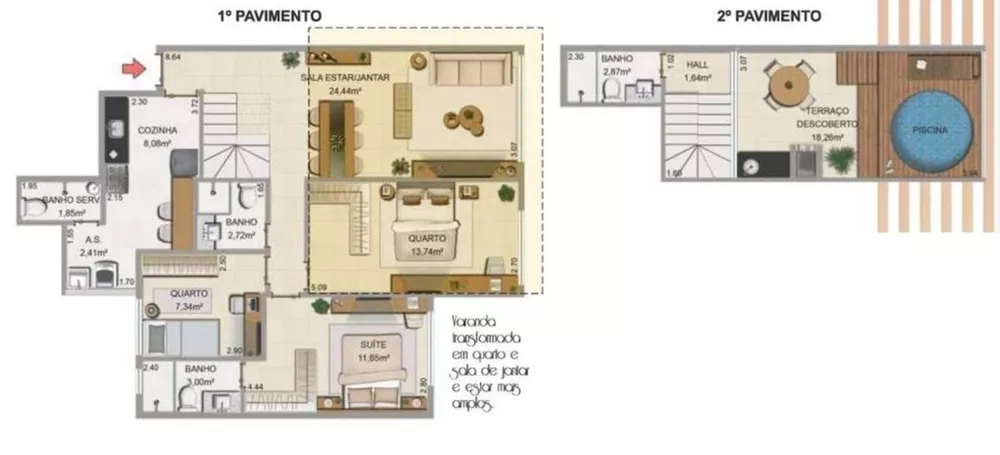 Cobertura, 2 quartos, 172 m² - Foto 16