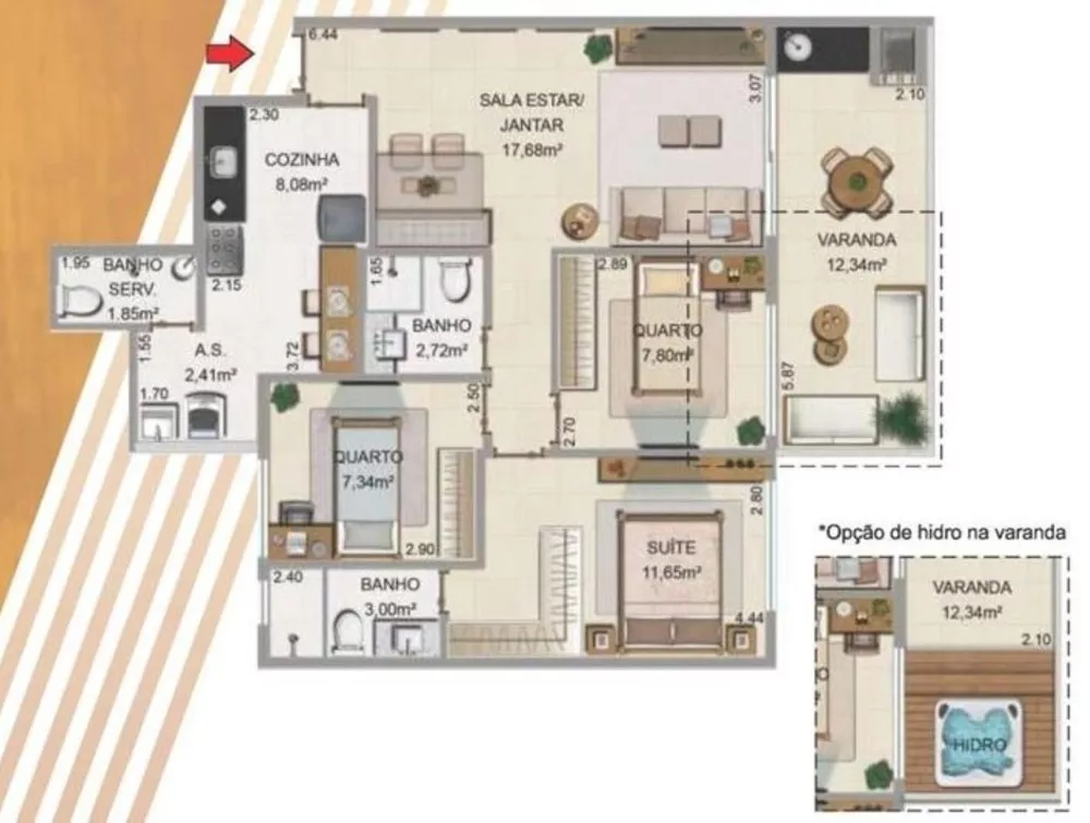 Cobertura, 2 quartos, 172 m² - Foto 7