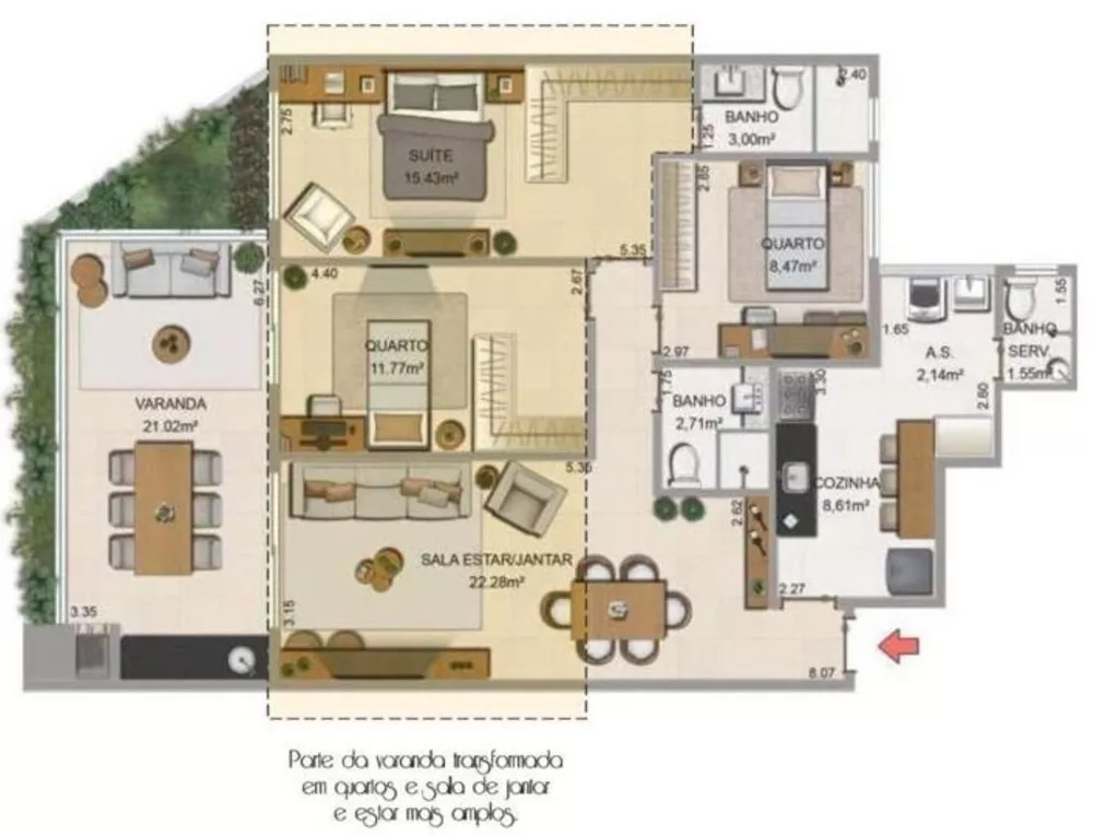 Cobertura, 2 quartos, 172 m² - Foto 12