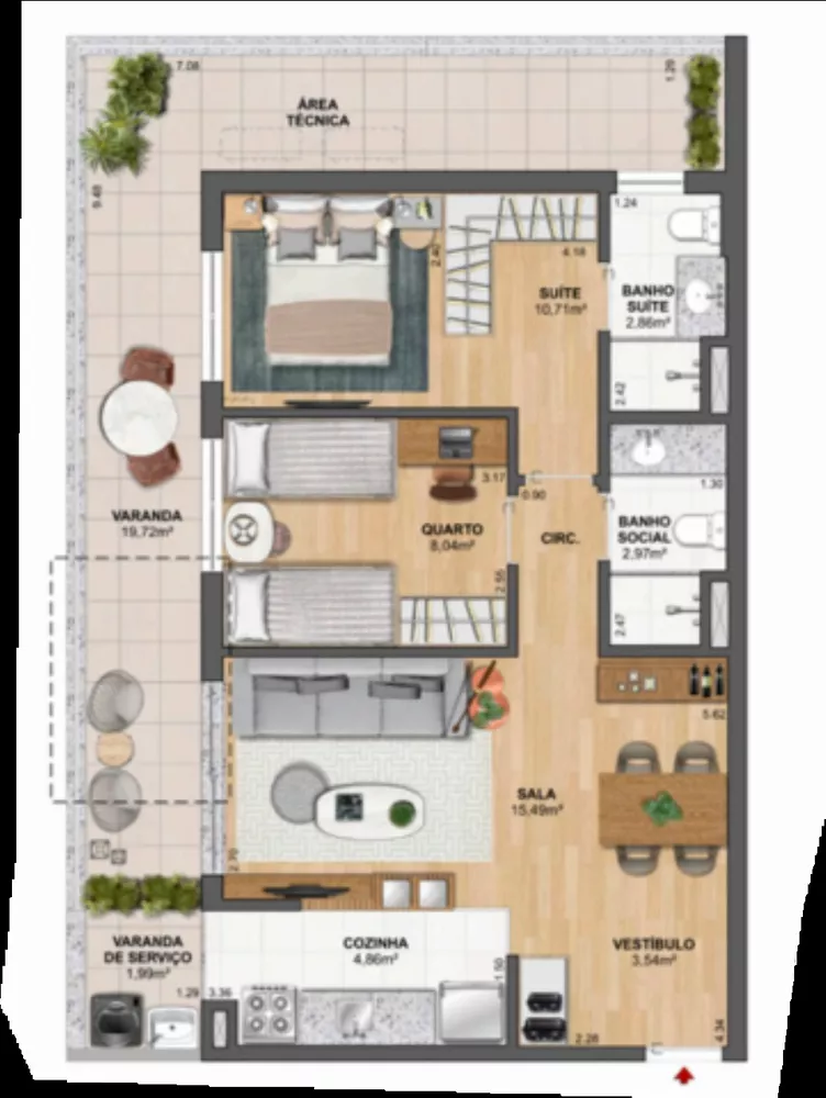 Apartamento, 3 quartos, 84 m² - Foto 49