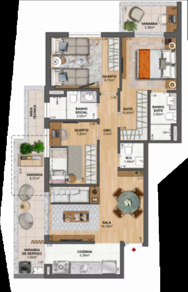 Apartamento, 3 quartos, 84 m² - Foto 44