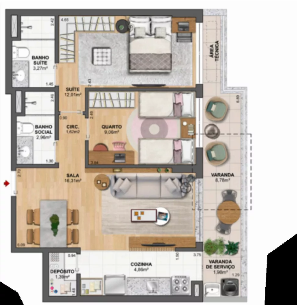 Apartamento, 3 quartos, 84 m² - Foto 53