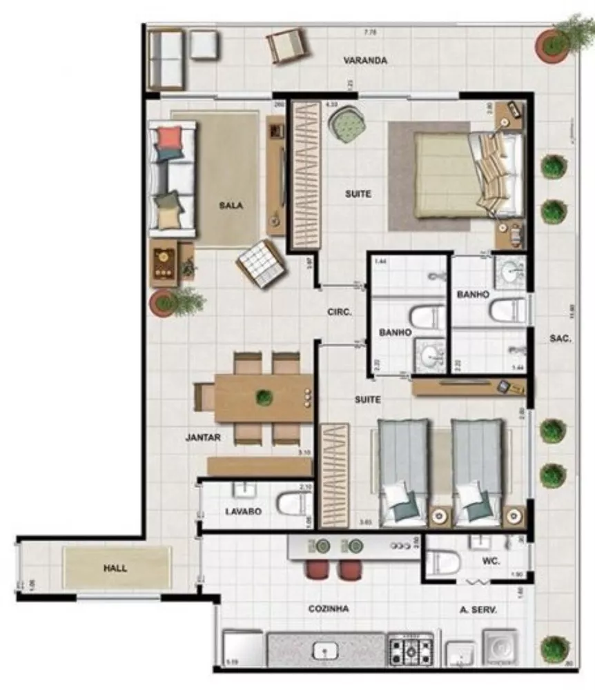 Apartamento à venda com 3 quartos, 116m² - Foto 5