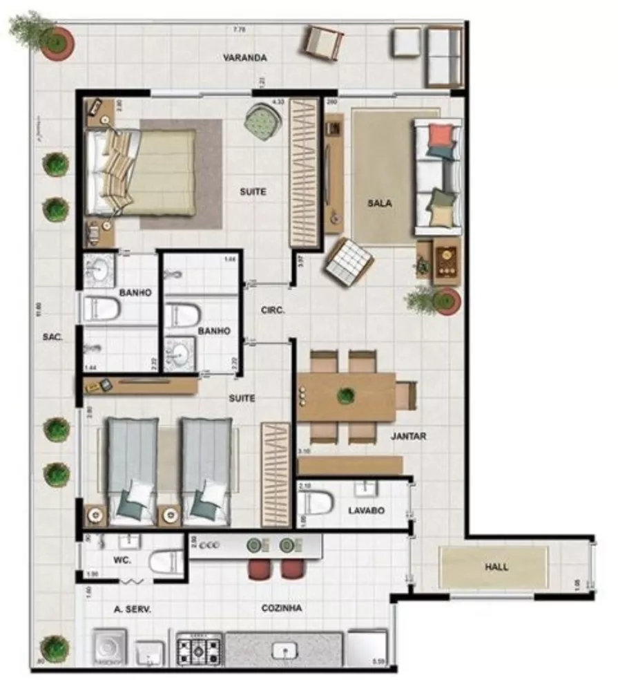 Apartamento à venda com 3 quartos, 116m² - Foto 4