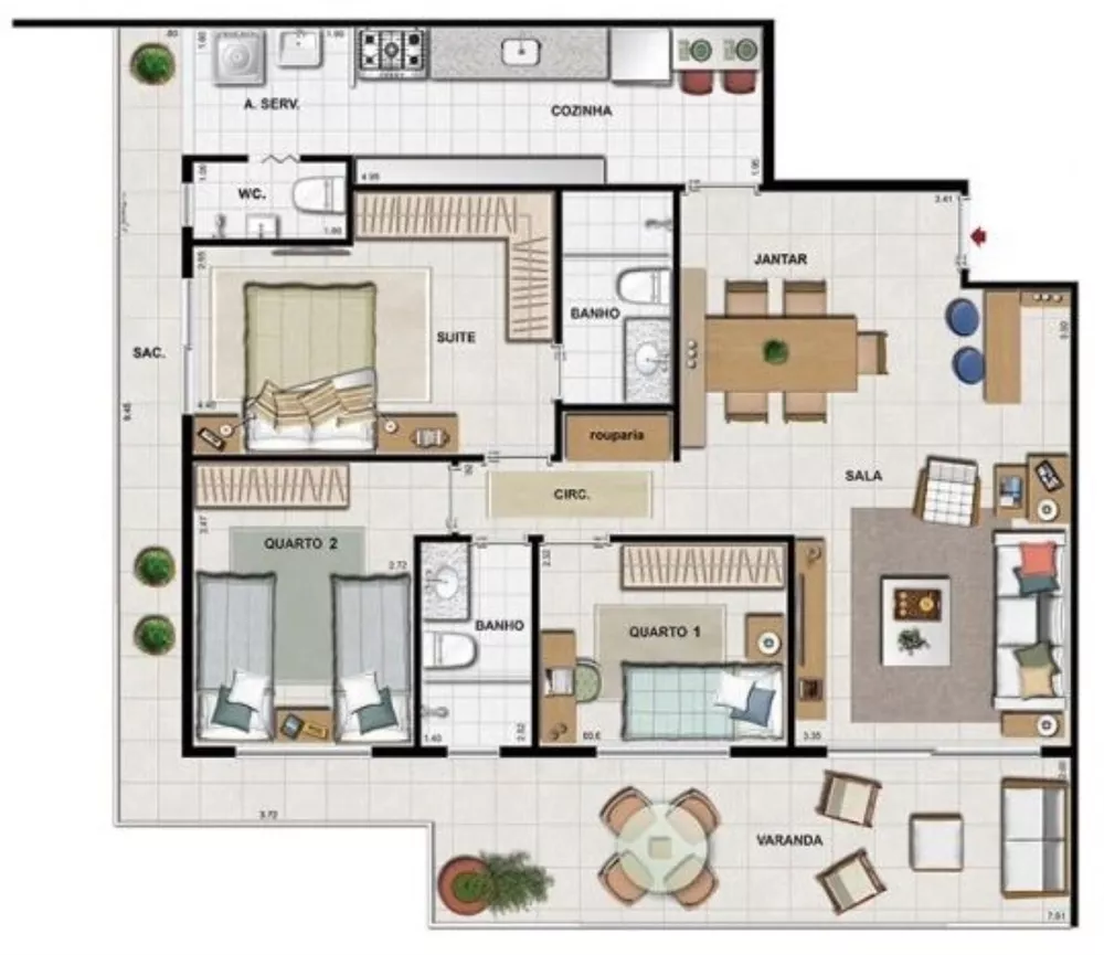 Cobertura, 2 quartos, 115 m² - Foto 9