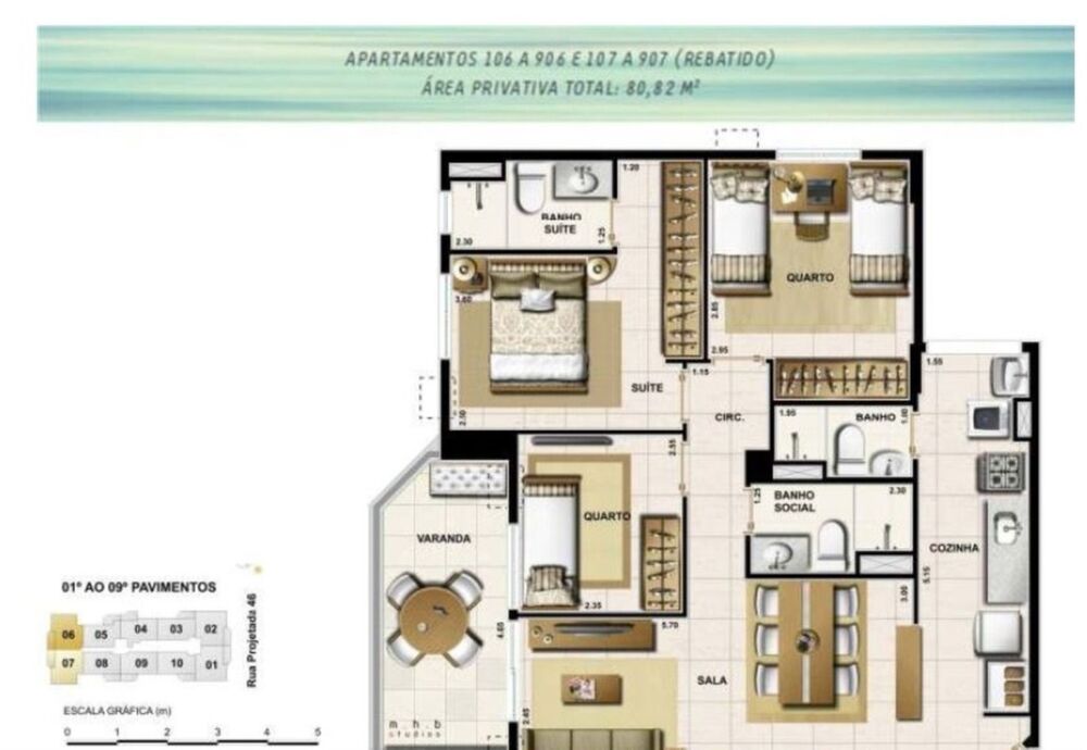 Apartamento à venda com 3 quartos, 80m² - Foto 6