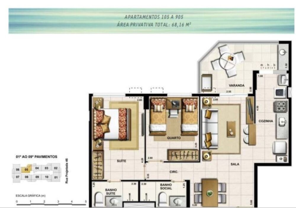 Apartamento à venda com 3 quartos, 80m² - Foto 4
