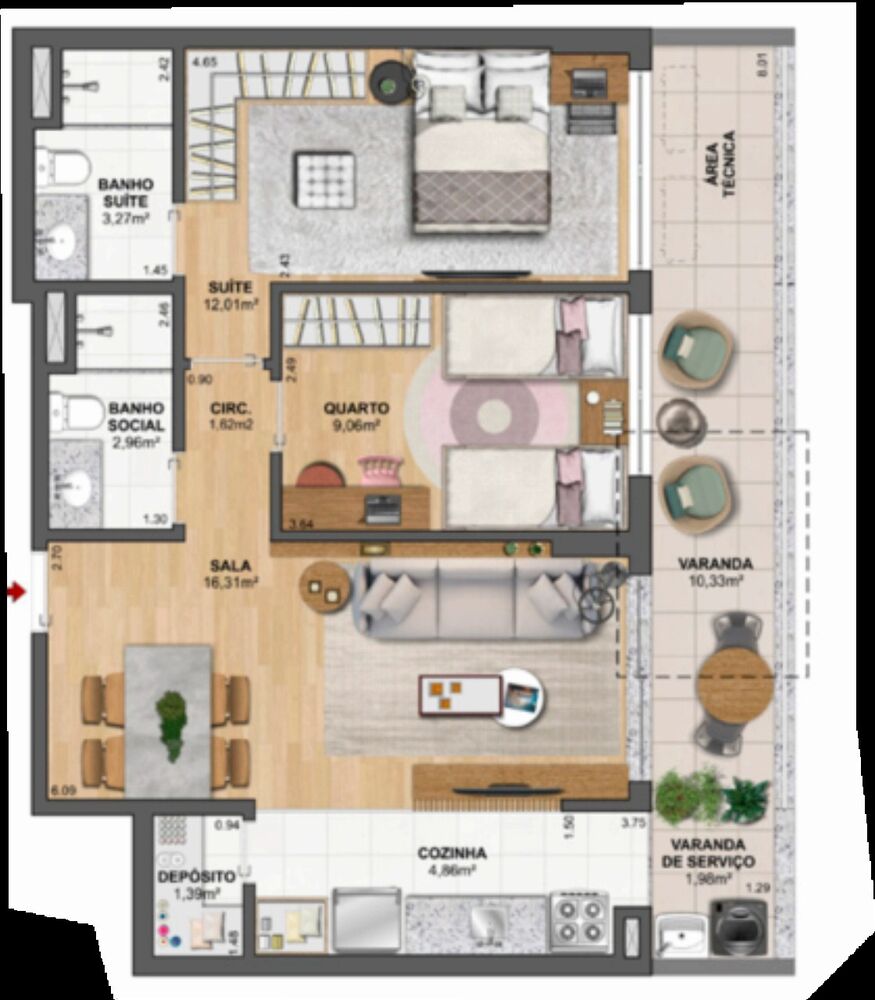 Apartamento à venda com 2 quartos, 73m² - Foto 7