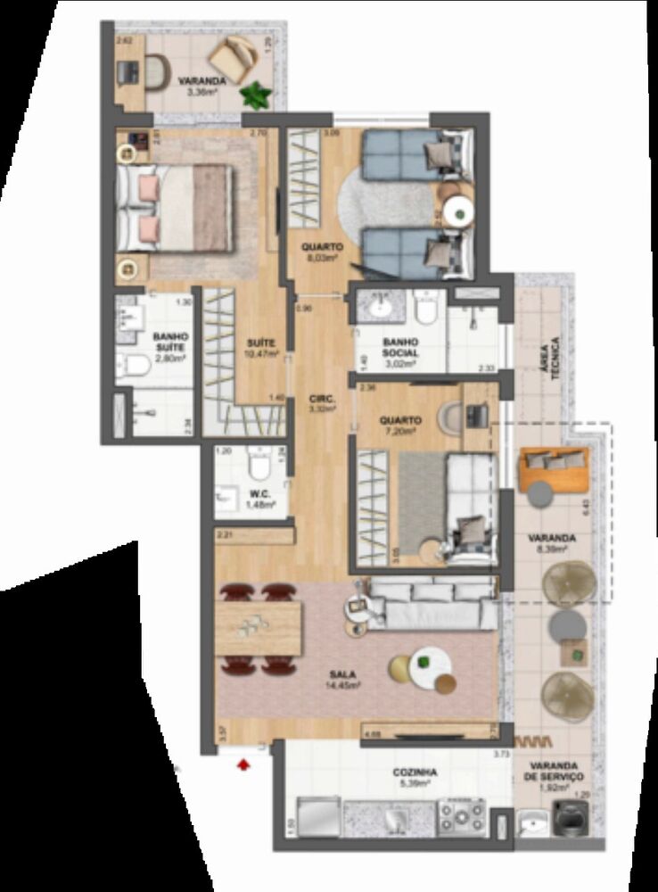 Apartamento à venda com 2 quartos, 73m² - Foto 6