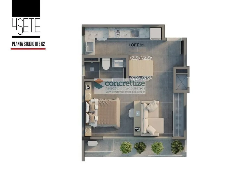Apartamento, 1 quarto, 43 m² - Foto 2
