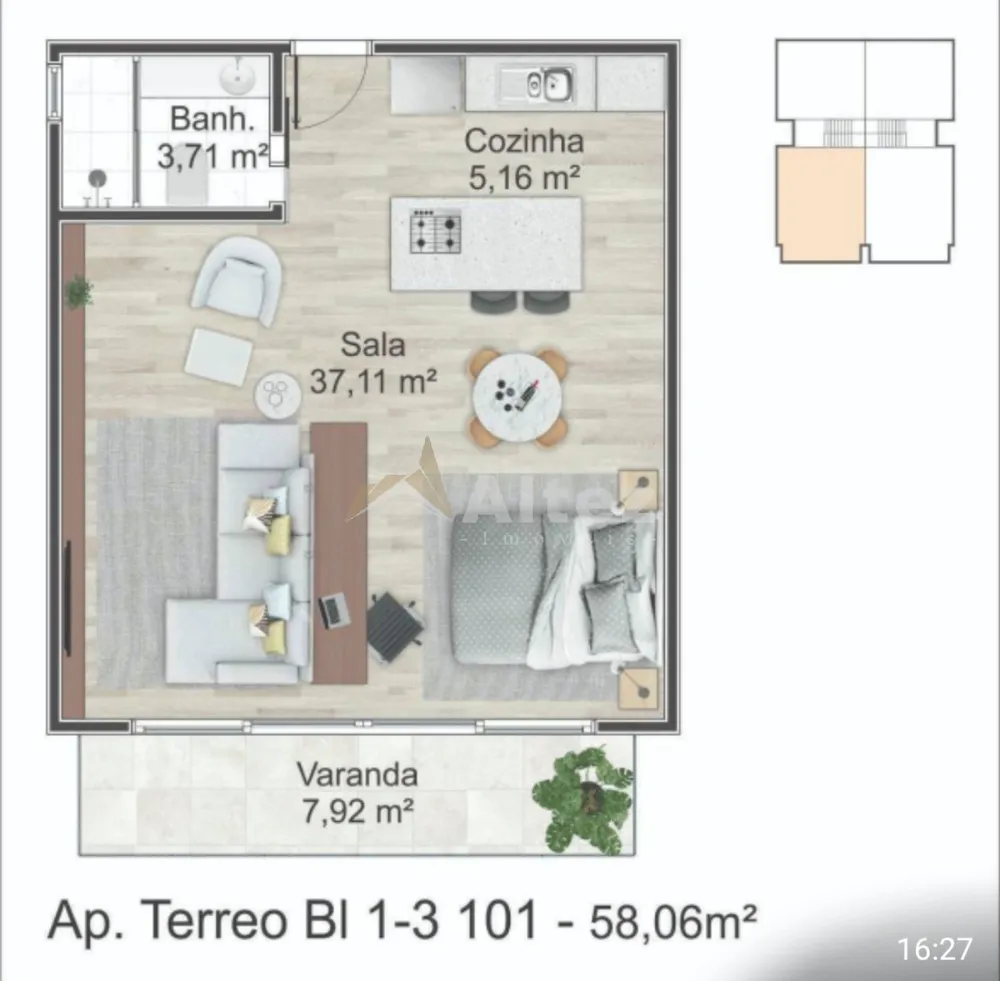 Flat/Apart Hotel, 1 quarto, 58 m² - Foto 17