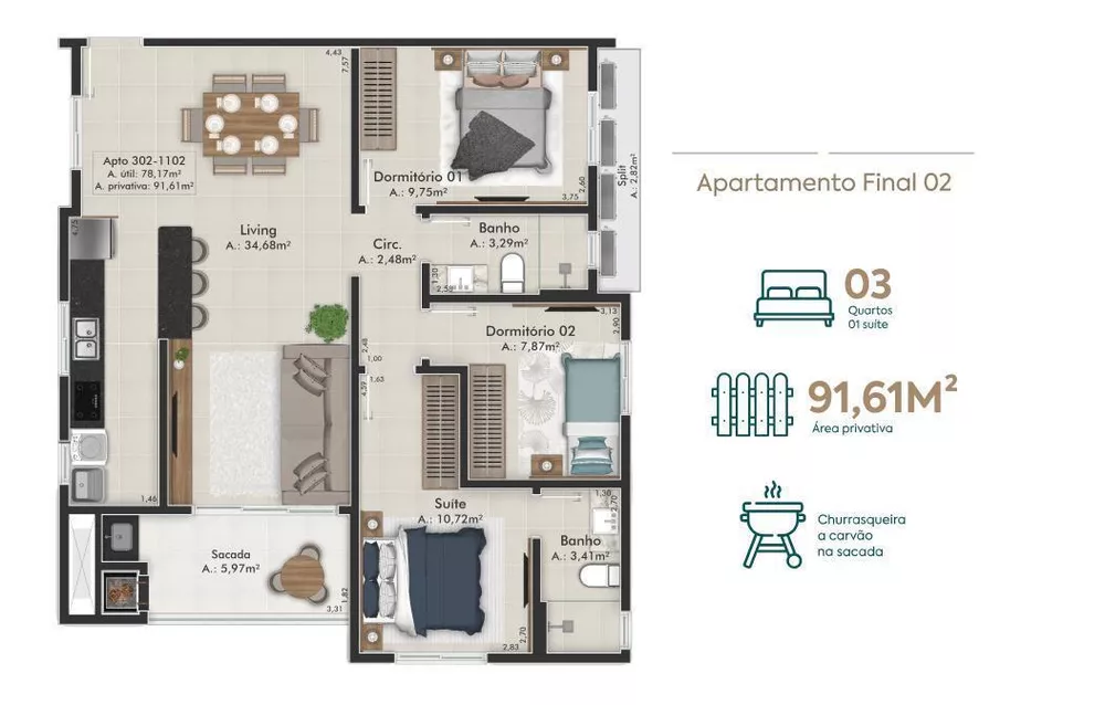 Apartamento à venda com 3 quartos, 87m² - Foto 11