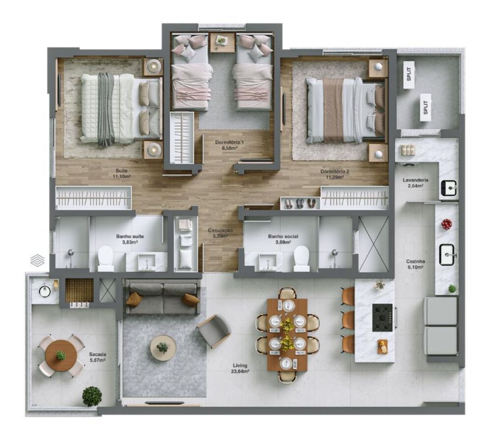 Apartamento, 3 quartos, 98 m² - Foto 3