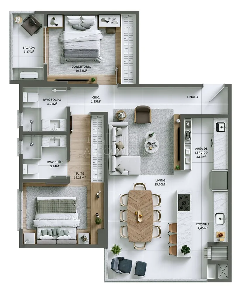 Apartamento, 2 quartos, 82 m² - Foto 8